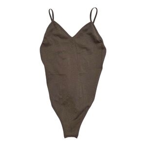 Unbranded Brown Shimmer Spaghetti Strap Bodysuit - XS